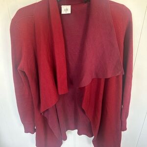 CAbi Women's Rich Red Drape Cardigan